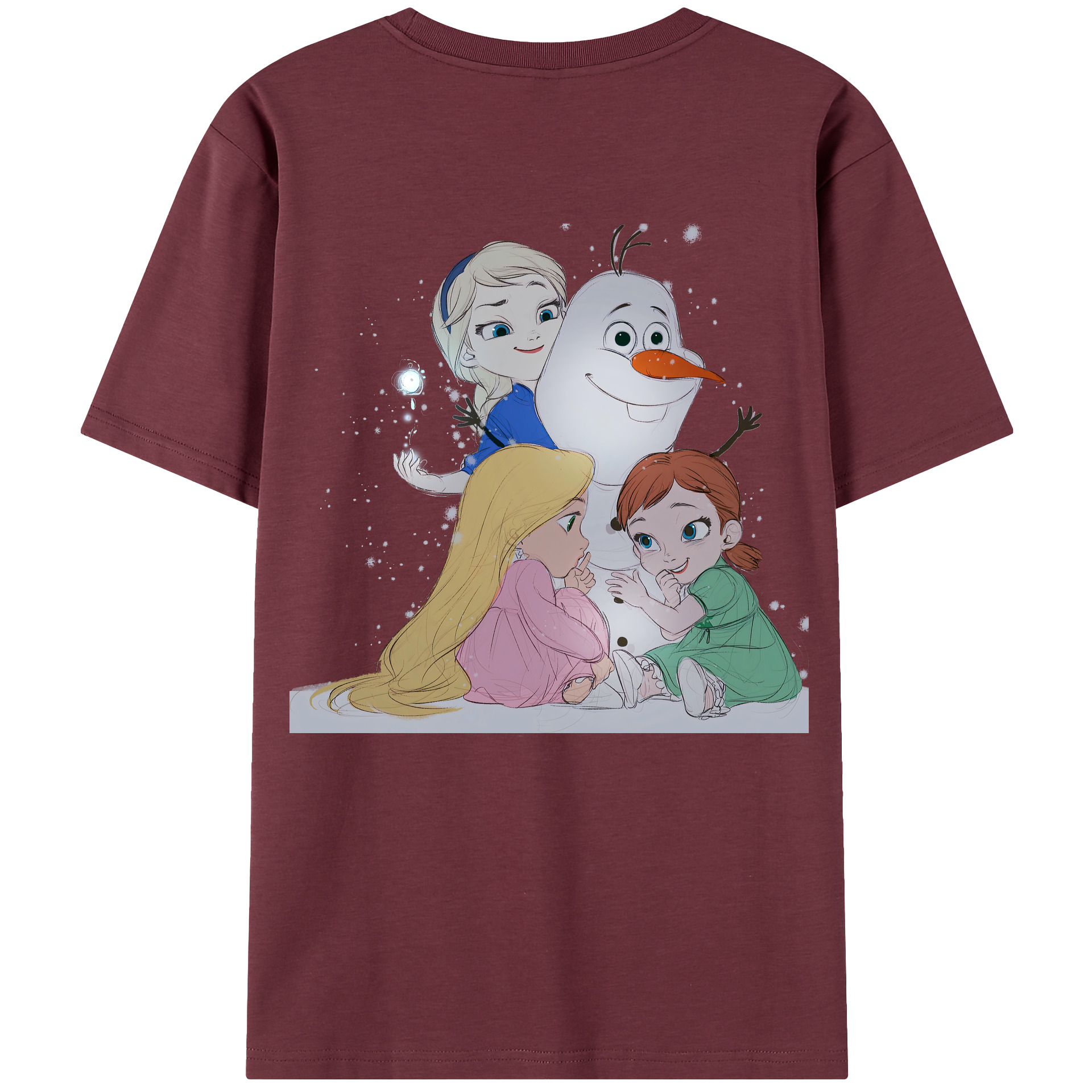 （画像用） アナと雪の女王 アンナ エルサ Frozen Anna Elsa 綿100％半袖Tシャツ（背面プリント）